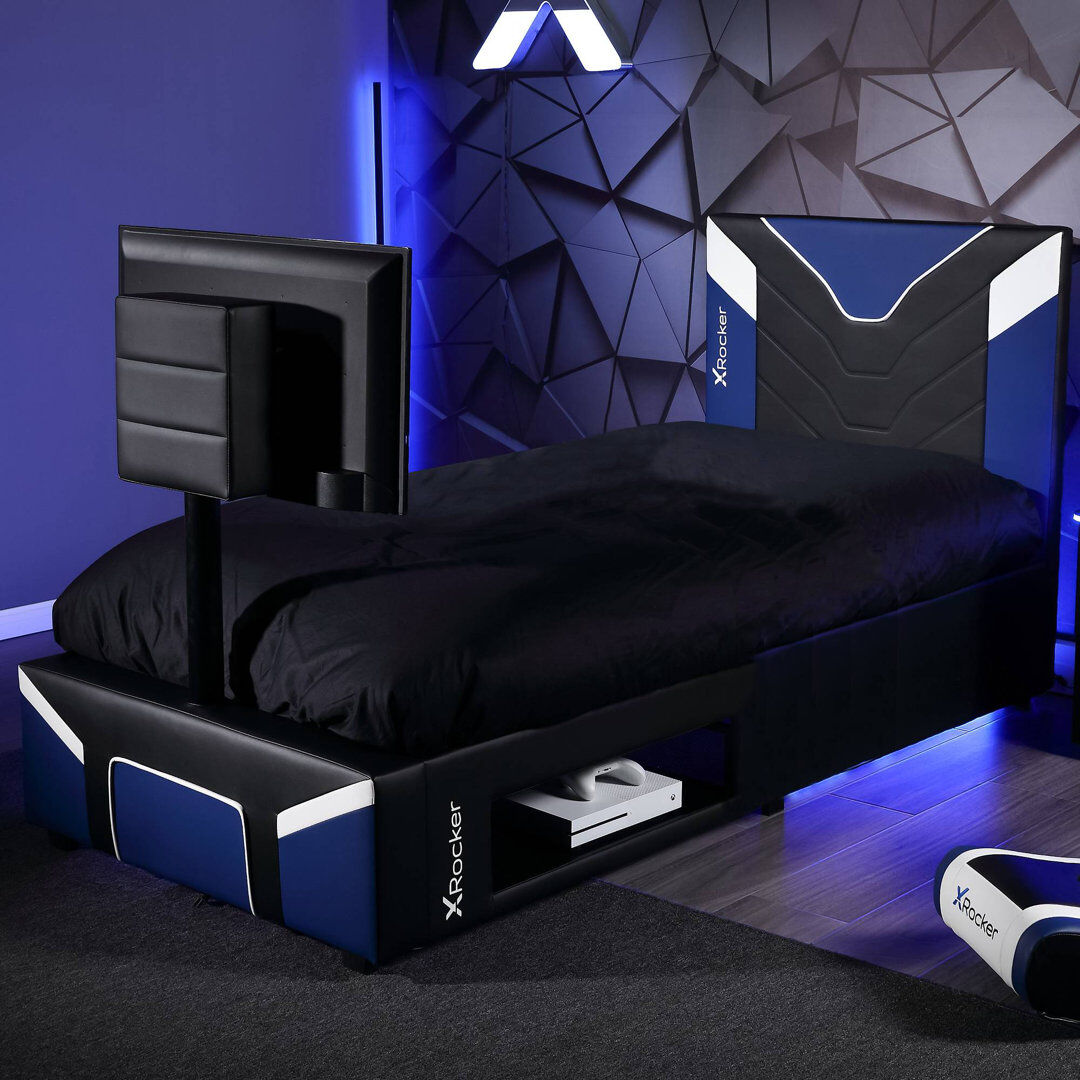 X Rocker Cerberus Twist Single TV Gaming Bed - Blue Blue