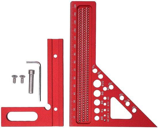 WAN Driehoekige Liniaal Set van Aluminium Legering - 2 Stuks - Zilver