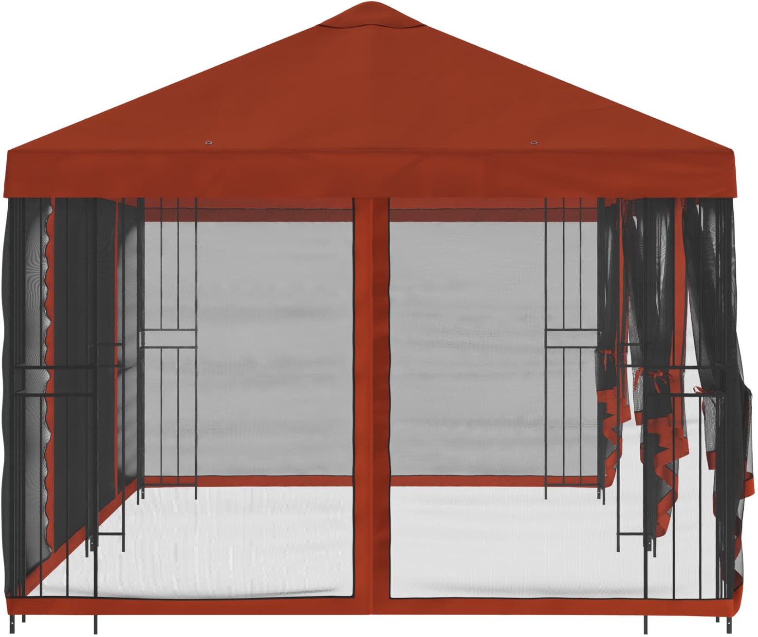vidaXL Garden Gazebo with Sidewalls 6 x 3 m Terre cuite