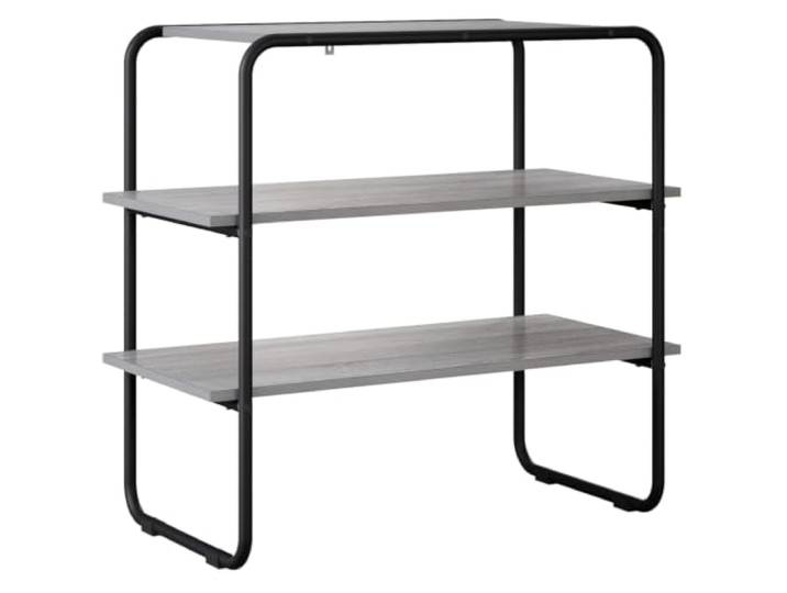 Coespram Konsolentisch Grau Sonoma 100 x 41 x 75 cm Flurtisch Stahl Schlanker Ablagetisch aus Holzwerkstoff mit Regal für Flur und Wohnzimmer. Kunststofffüße schonen den Boden.