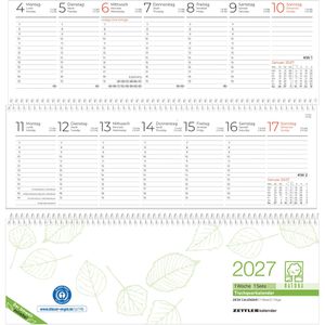 Zettler Tischkalender 146-0700, Recycling, Wochenkalender quer, 1 Woche = 1 Seite, 30 x 10 cm, Jahr 2027
