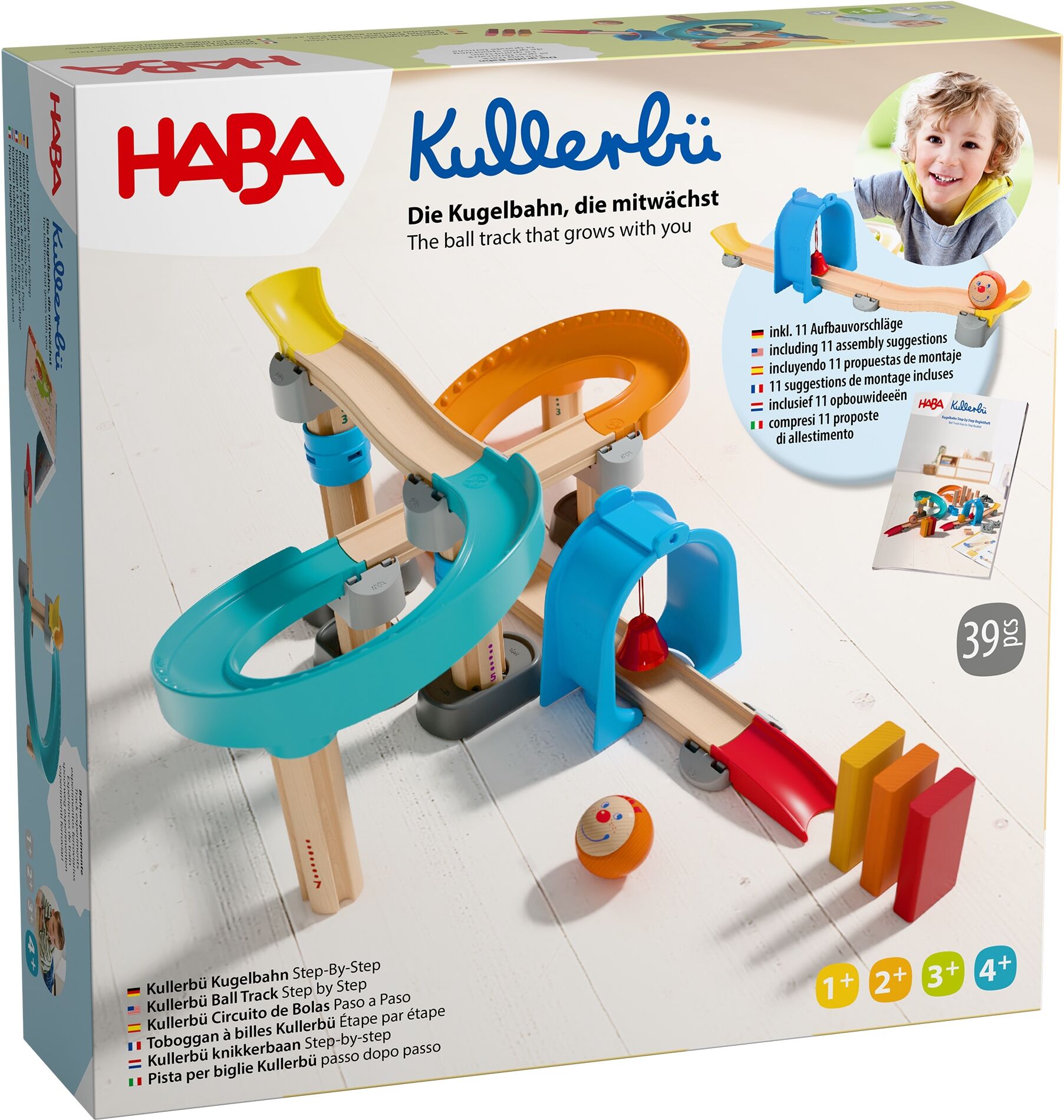 Kugelbahn HABA "Kullerbü - Step-By-Step", bunt, Kugelbahnen, Kinder, Holz, Kugelbahn