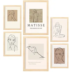 POSTER Set Mit 6 Schönheit Sammlung A3 & A4 Rahmen Aus Hellem Holz