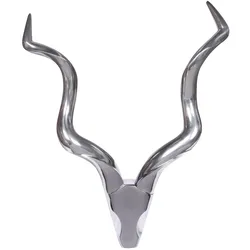 WOHNLING WL1.241 Hirschgeweih L Aluminium Silber Wanddeko 80 cm