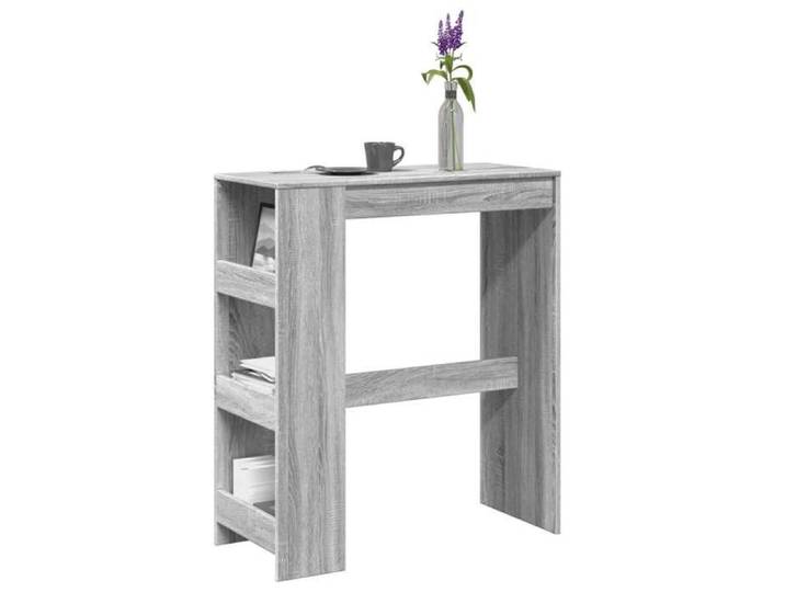 Table de bar avec étagères sonoma gris bois d'ingénierie table de pub table haute table de tabouret de bar table 854378