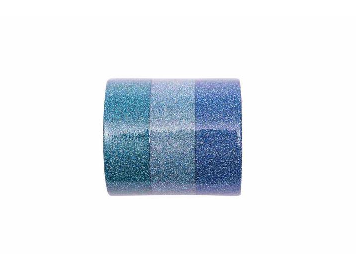 Rico Washi Tape Set Glitter, blau Mix