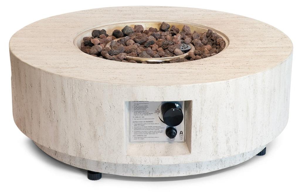 Happy Cocooning vuurtafel Estate Round 76 travertin