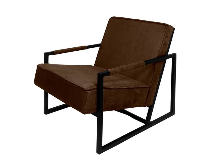 Fauteuil Manchester IV Marron/Marron Tissu 66 x 74 x 82cm