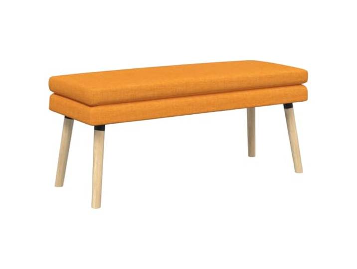 XHNIFBN Polsterbank Dunkelgelb 110x40x47 cm Doppellagige Sitzbank Bequeme Sitzgelegenheit mit Schaumstoffpolsterung und soliden Beinen aus Kautschukholz für Flur und Schlafzimmer.