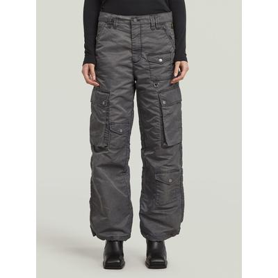 Cargohose G-STAR "Mega Cargohose", Damen, Gr. 29, grau (coated vintage khaki), Obermaterial: 100% Polyimid, Hosen Cargohose