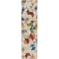 WOLLTEPPICH ESK, geometrisch, Bunt, 60 x 230 cm