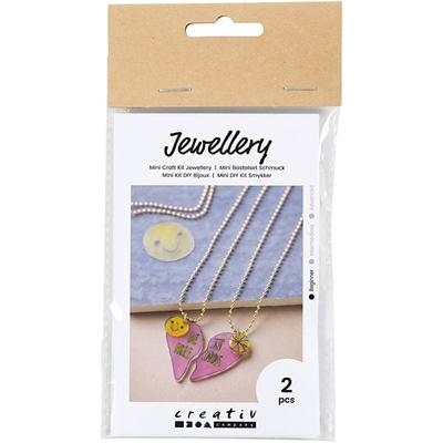 Creativ Company DIY Sets Beads Mini Kreativ Set Schmuck, Freundschaftsketten aus Schrumpffolie, Kreativ Box