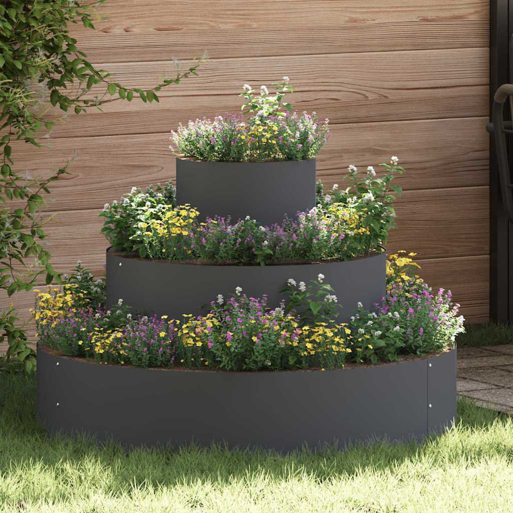 Latitude Run Garden Planter Anthracite 20 Cm Steel Anthracite 20cmH x 90cmW x 90cmD