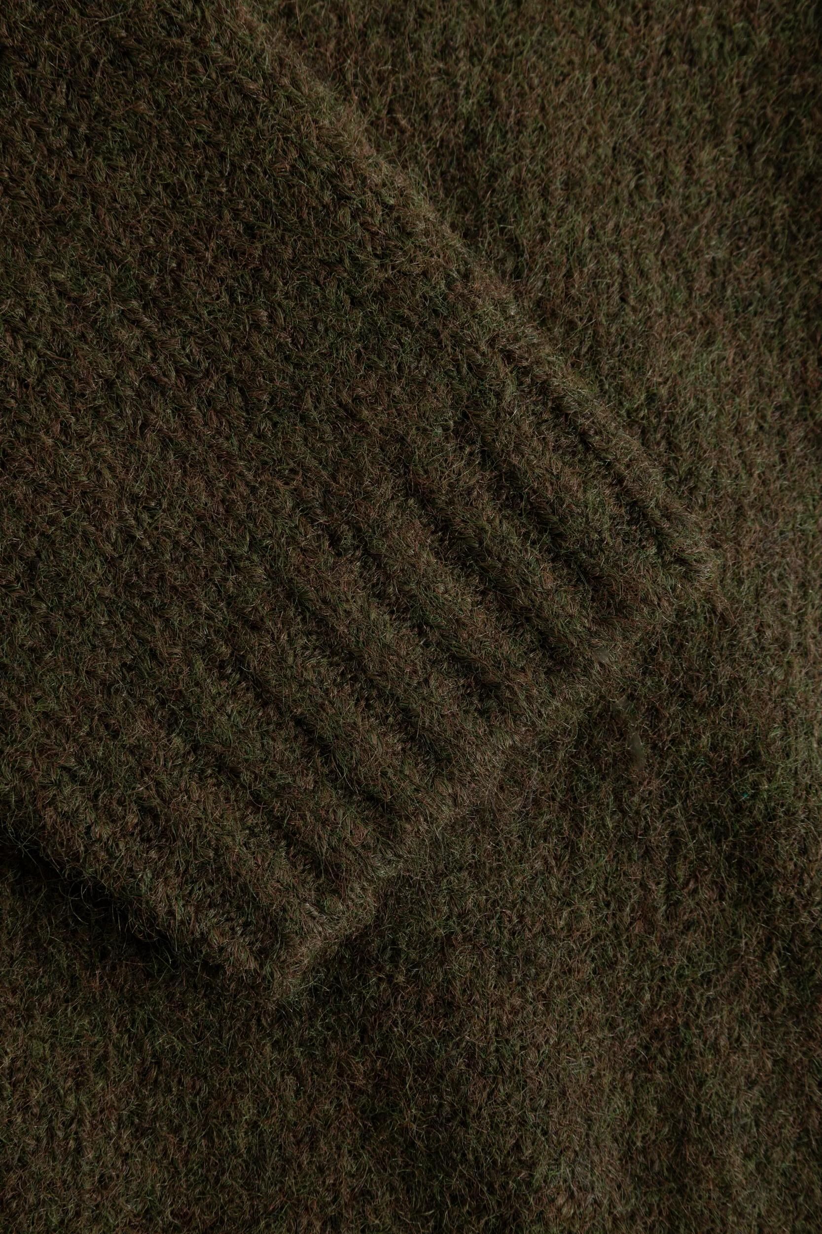 Joop! Strickpullover JOOP "Konna", Damen, Gr. M, grün (dunkelgrün), Strick, Obermaterial: 59% Polyester, 21% Nylon, 11% sonstige Fasern, 8% Wolle, 1% Elasthan, unifarben, regular fit normal, Rundhals, eingesetzt Rippstrickbündchen, Pullover Strickpullover