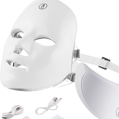 Multisell Products Hub LED Facial Mask And Neck Beauty Device Photon Light Therapy Skin Rejuvenation Anti Aging Mask 2pcs