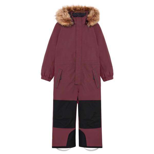 Color Kids - Kid's Coverall with Contrast & Fur - Overall Gr 122 rot