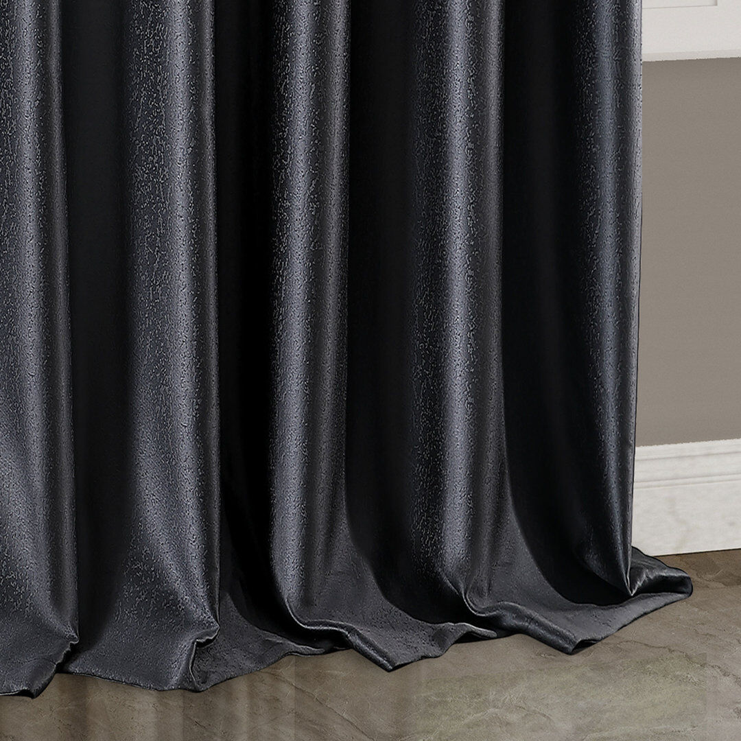 17 Stories Arlesa Blackout Curtains Charcoal 228 x 183cm