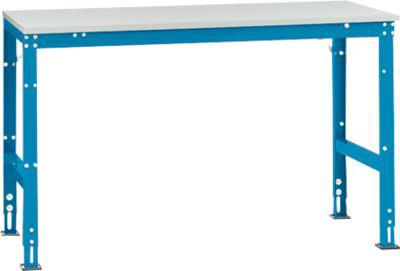 Manuflex Grundtisch UNIVERSAL Standard, Tischplatte Melamin, 1500x800, lichtblau