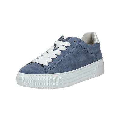 Sneaker GABOR COMFORT "Gabor Comfort Sneaker Leder", Damen, Gr. 38, blau (heaven), Leder, Schuhe Sneaker