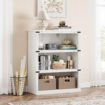 Garvee "3 Tier 40 in Low Farmhouse Bookcase with Storage Open Display Bookshelves for Home, Office - 7'9"" x 9'9"""