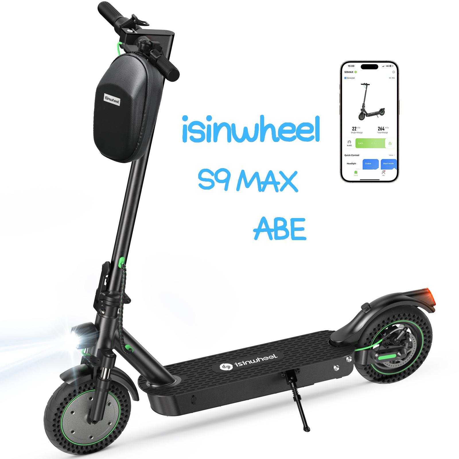 S9 Max (ABE-) E-Tretroller, 20 km/h Höchstgeschwindigkeit, 500W Motor,max. 120 kg Traglast, 20° Steigfähigkeit, Doppelfederung,APP,LED