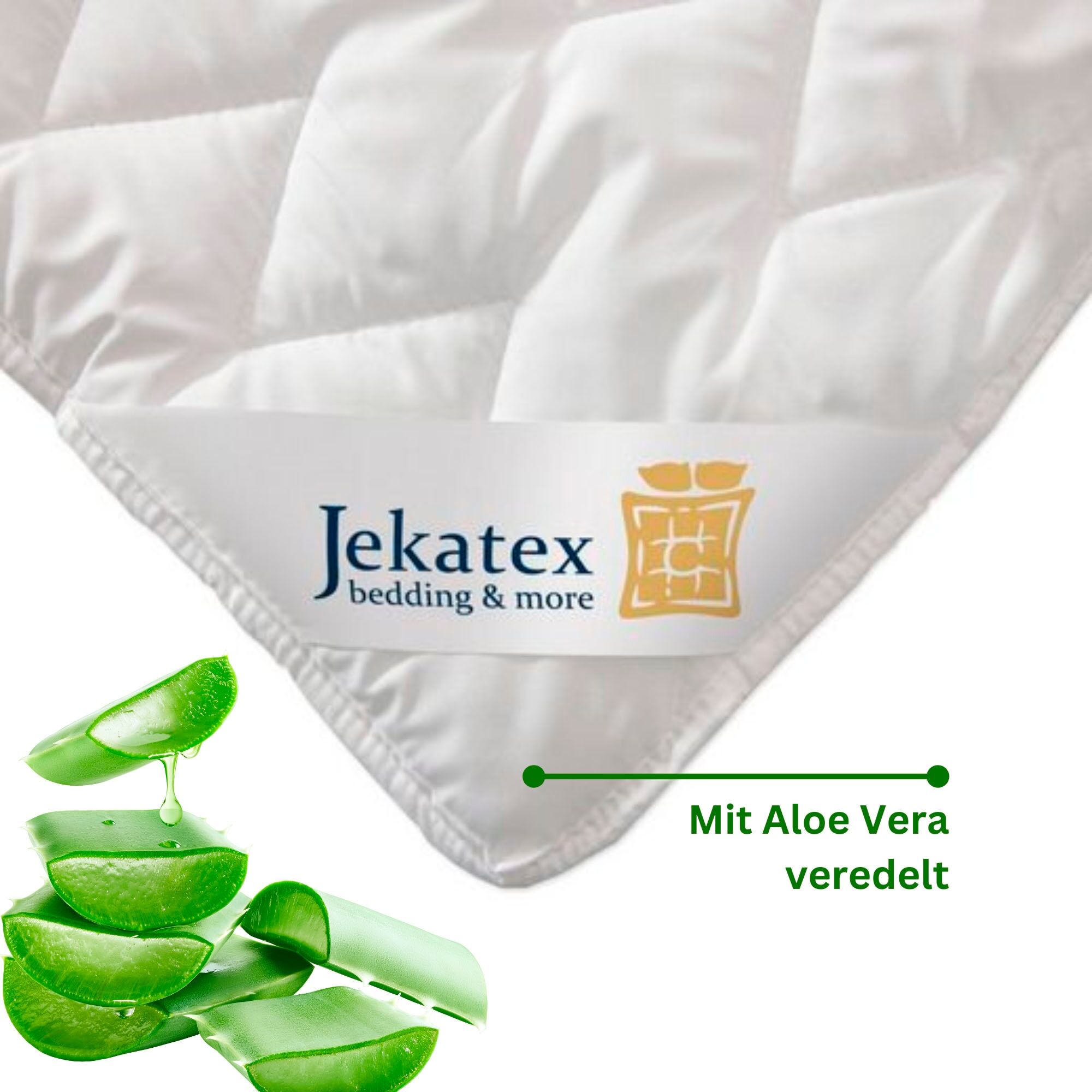 Jekatex "Aloe Vera" Auflage 90x200 cm für Matratze mit Aloe Vera veredelt. weiß B/H/L: 160cm x 1cm x 200cm, 1 Stk., 10cm - 34cm