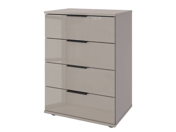 Table de chevet Saigon - Verre 74cm Beige/Gris Sahara