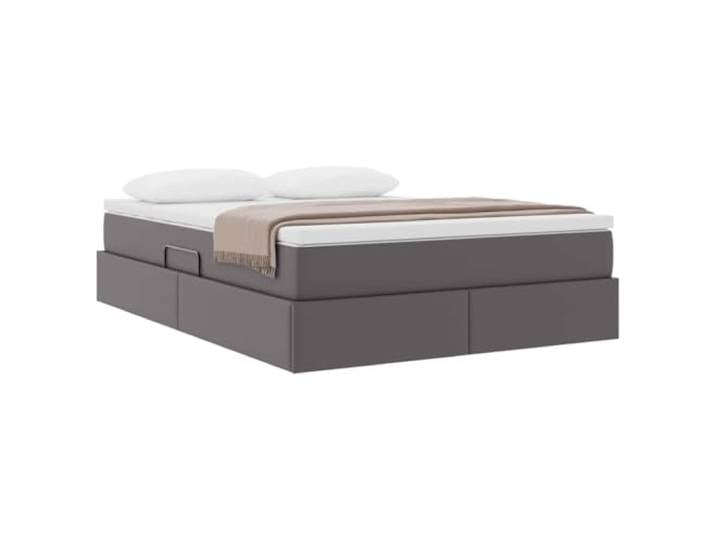 KTHLBRH Bett mit Stauraum und Matratze, grau, 140 x 200 cm Modernes Design, praktisch, maximaler Komfort, perfekt für Schlafzimmer