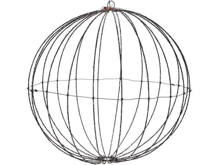Home Styling Collection Weihnachtsdeko Kugel mit Beleuchtung 50/50/51,5 cm, Schwarz, Kunststoff, Rund, 50x51.5x50 cm, Dekoration, Weihnachtsdekoration