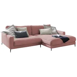 KAWOLA Ecksofa CARA Sofa Recamiere rechts Cord rosa