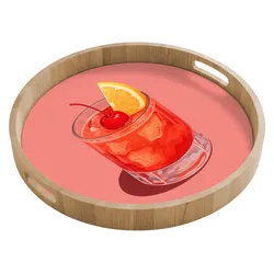 TABLETT Glas - Eiswürfel - Zitrone - Kirsche Frühstücksbrett 50x50 cm