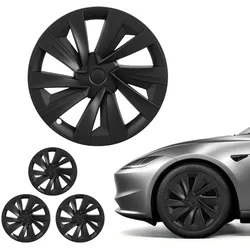 VEVOR 4x Radkappen für Tesla Model Y 2025, 19 Zoll Radzierblenden aus ABS Kunststoff, Radblenden 4er Set mit 10 Speichen & Snap-On-Montage Design, R19 Radabdeckungen für Deko & Daubschutz, Mattschwarz
