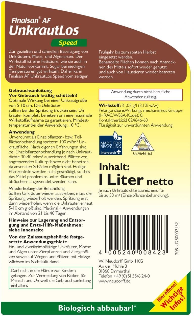 Neudorff Finalsan AF UnkrautLos Speed 1 L