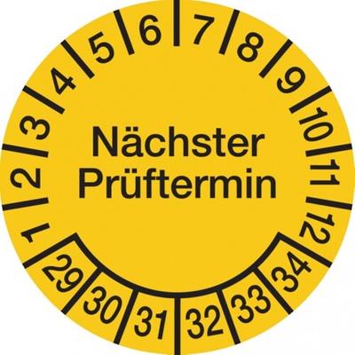 König Werbeanlagen Dreifke® Prüfplakette, Nächster Prüftermin, Dokumenten - 15 mm Dokumentenfolie selbstklebend