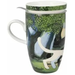 Goebel, Tasse, mit Deckel und Sieb Una passeggiata nel verde (450 ml, 1x)