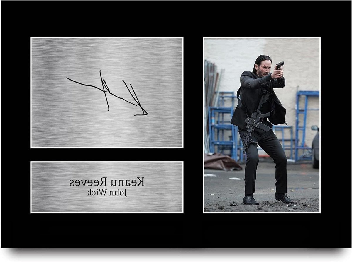 Gedrukte Foto Film Poster Gesigneerde Replica A4 Zwart