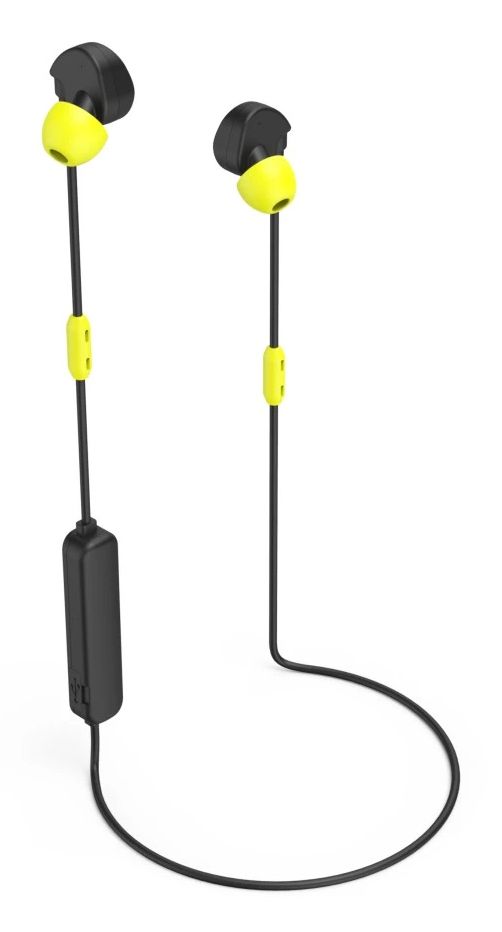 Hama In-Ear Bluetooth Kopfhörer kabellos 6 h Laufzeit 184187 Freedom Athletics II (Schwarz, Gelb) 00184187