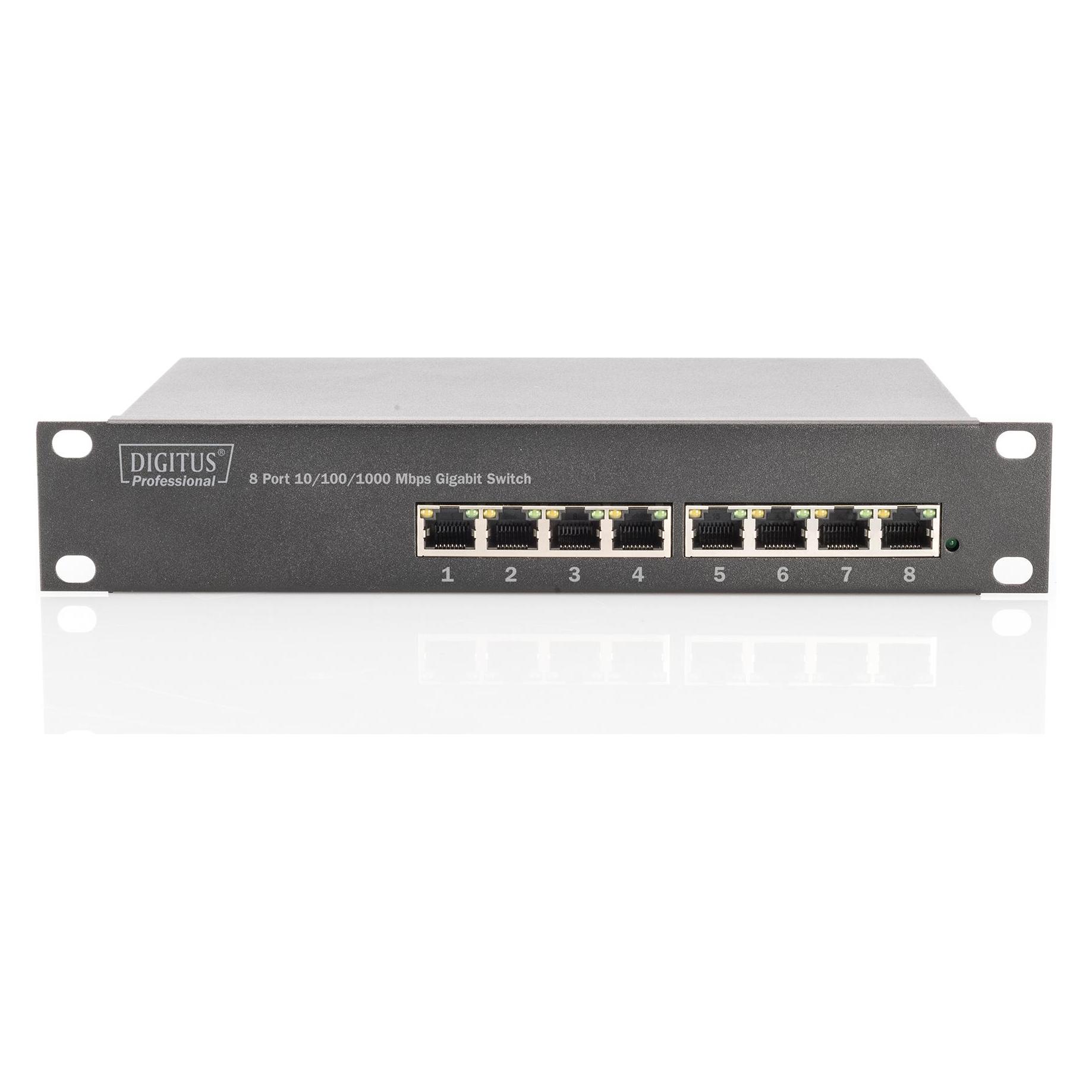 Digitus 10" Gigabit Ethernet Switch, 8-Port, Unmanaged (8 Ports) (DN-80114-1)