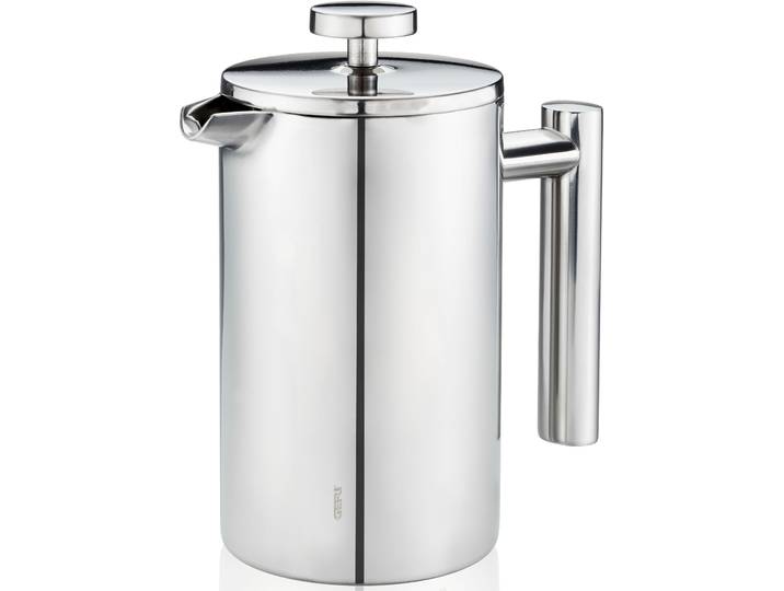 French Press Kanne GEFU Kaffeebereiter GUSTAVO, 600 ml , silber, B:16,5cm H:18cm T:9cm, Kaffeemaschinen, French Press Kanne, Einfaches Zubereiten von duftendem Kaffee und Tee