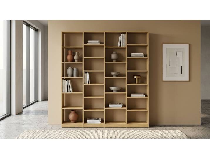 Schlichtes Bücherregal konfigurieren Eiche Natur geölt