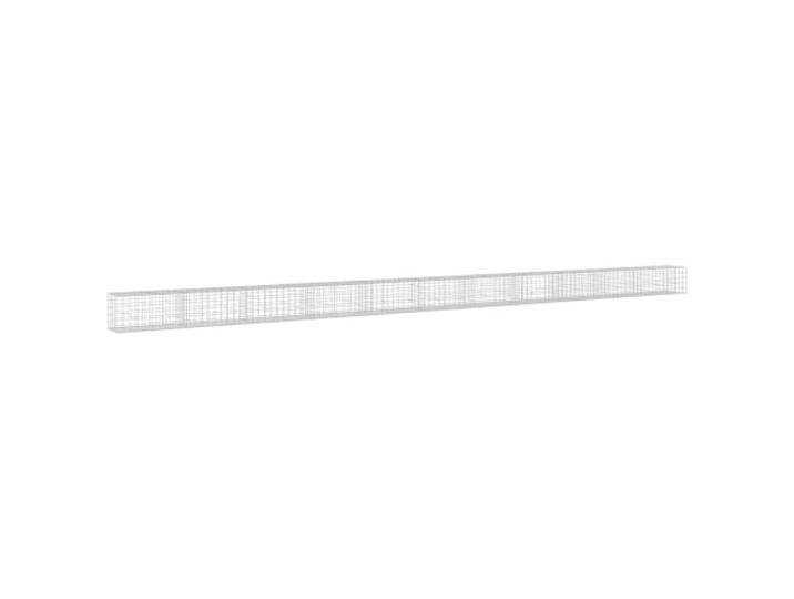 Gabion aus verzinktem Stahl, 1100 x 50 x 50 cm, Draht, 5 mm, Maschenweite Gabionenkorb, verzinkter Stahl, Maschenweite 10 x 10 cm, Draht 5 mm, Haken und Clips, Stauwand, Beet, Garten