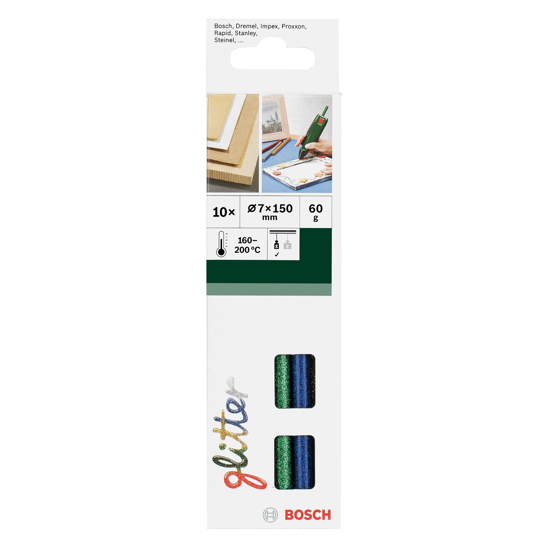 Bosch Zubehör Schmelzkleber Glitter 7 mm 10 Stck., Glitter (2609256D31)