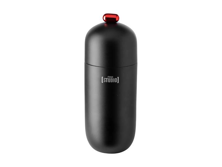 Cocktail Shaker FINK STUDIO POP ART , rot, schwarz, B:8,5cm H:22,5cm T:8,5cm Ø:8,5cm, Edelstahl, Shaker, Cocktail Shaker, in Geschenkverpackung