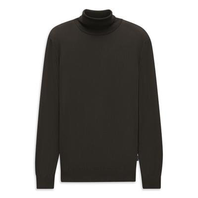 Rollkragenpullover BUGATTI "Regular Fit", Herren, Gr. M, 80, braun, 100% Wolle, unifarben, regular fit, Pullover Rollkragenpullover, Regular Fit Wolle Feinstrick