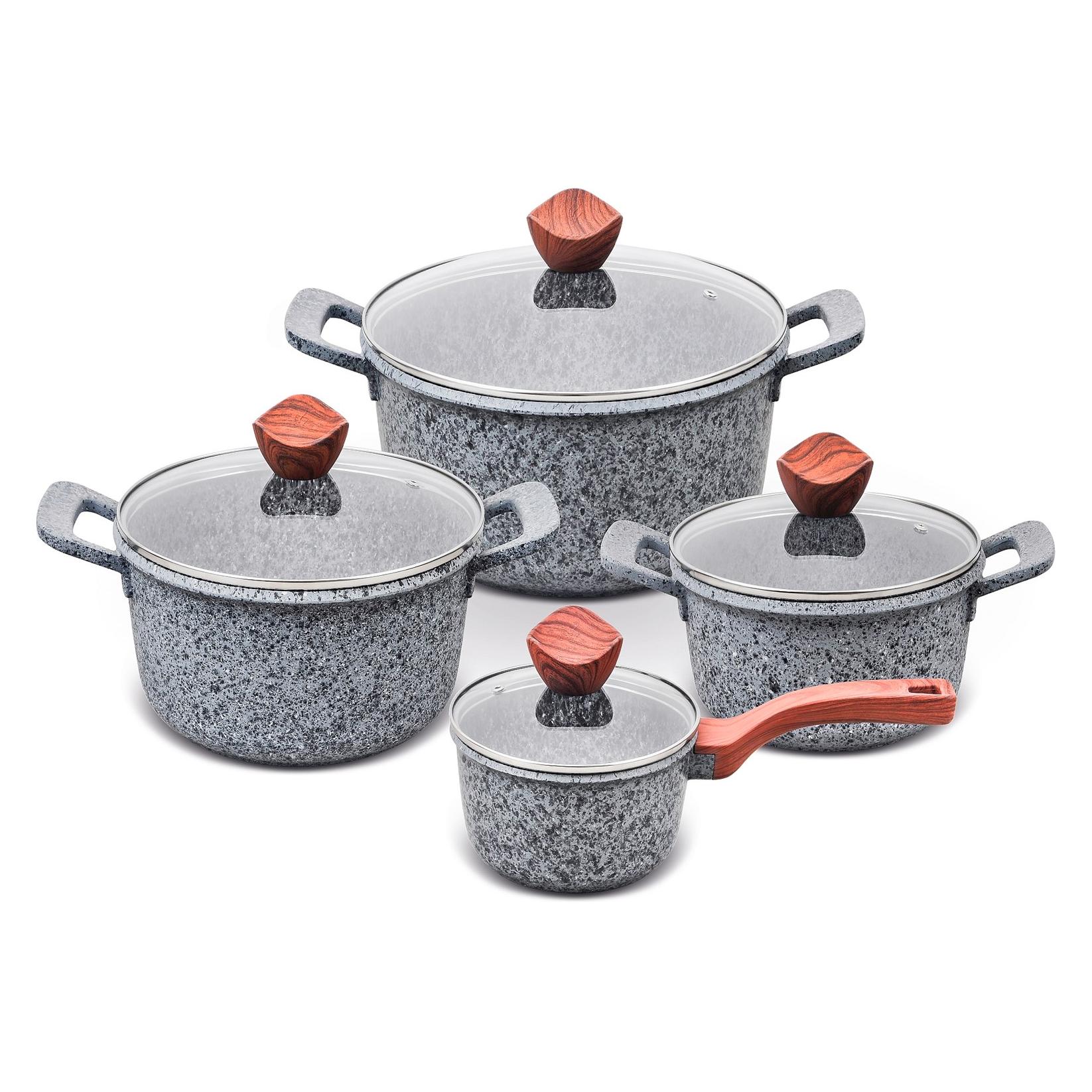 Promis Pot set with brown handles, 8 items (GR (GR/SET)