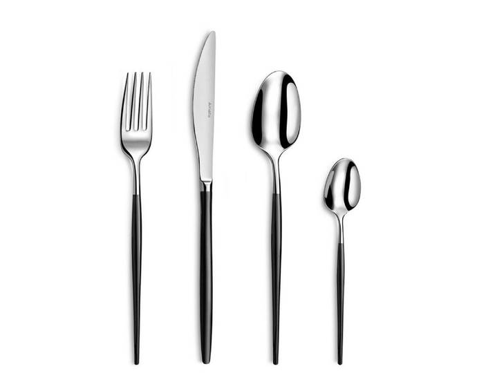 Amefa Besteck-Set SOPRANO (24-tlg), 6 Personen, Edelstahl Rostfrei 18/0, Handreinigung empfohlen, schwarzfarbener PVD Veredelung