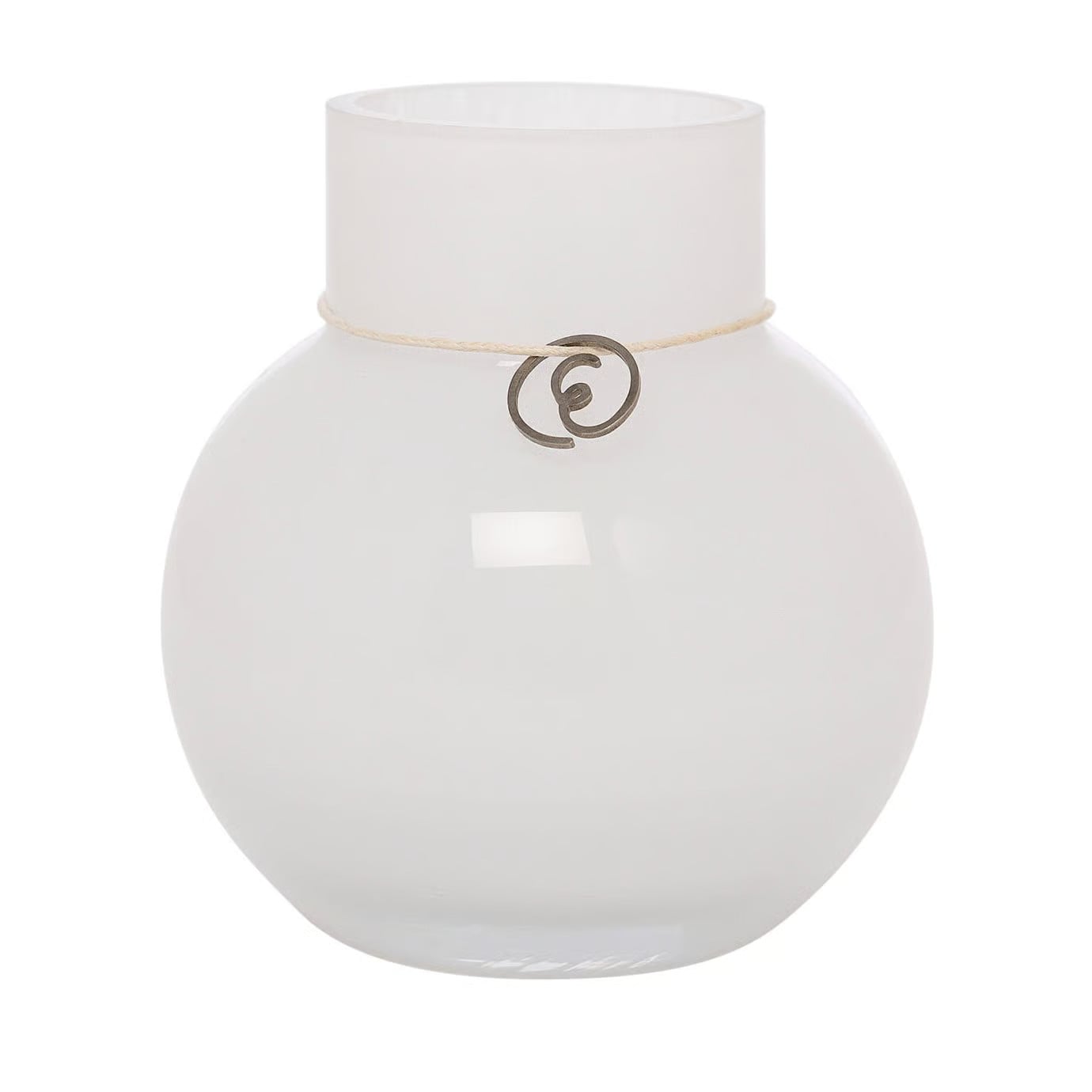 Ernst Ronde glazen vaas wit H: 10 cm, B: 9 cm