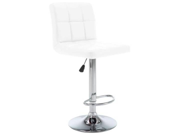 HBBMGYD Barhocker, Weiß, Kunstleder, 2 Stück Gestell aus verchromtem Stahl, höhenverstellbar, integrierte Fußstütze, 110 kg pro Sitz, Kunstleder