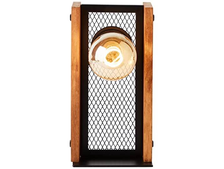 BRILLIANT Lampe, Calandra Tischleuchte schwarz/holzfarbend, 1x A60, E27, 42W, Holz aus nachhaltiger Waldwirtschaft (FSC)