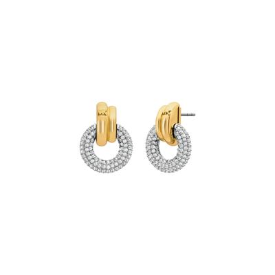Paar Ohrhänger MICHAEL KORS "Schmuck Geschenk Silber 925 Ohrringe PREMIUM", gold (gelbgoldfarben, metallfarben, kristallweiß, kristallweiß), Ohrringe, Damen, 16mm, Metall, mit Zirkonia (synth.)